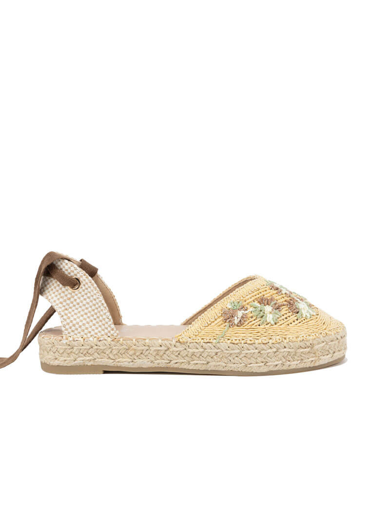 Ballerines brodées en halfa